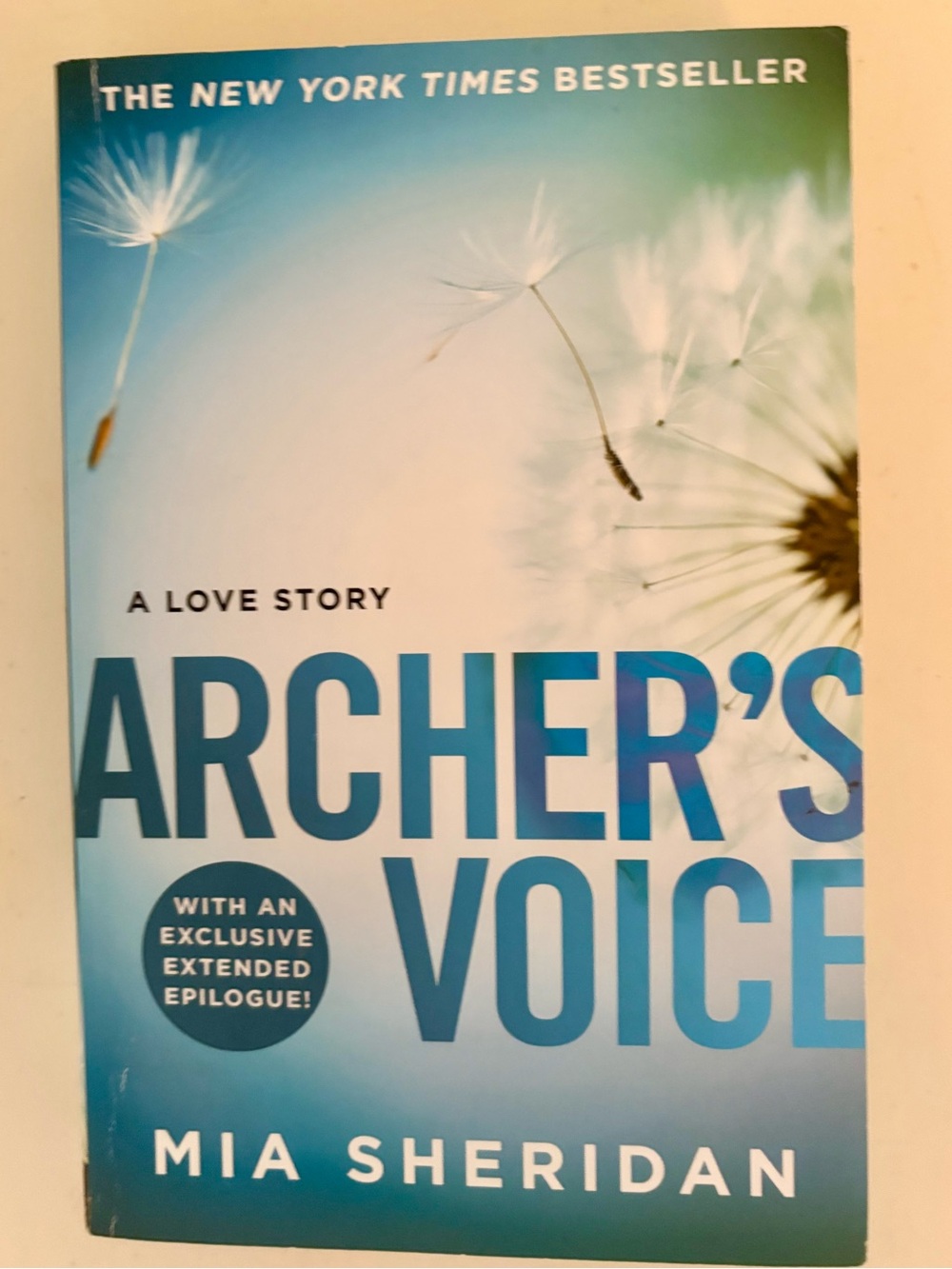 NYT Bestseller ‘Archer's Voice’  Paperback Novel by Sheridan; MSRP $17